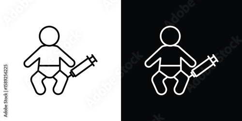 Baby Vaccination icon website stock illustration. stroke symbols