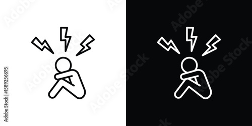 Anxiety icon website stock illustration. stroke symbols