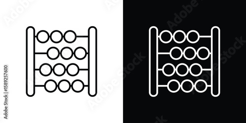 Abacus icon website stock illustration. stroke symbols