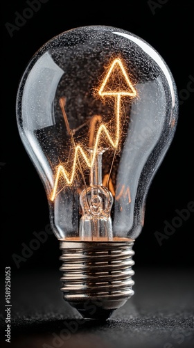 Light Bulb With Glowing Upward Trend Symbolizing Growth and Innovation in Bus...