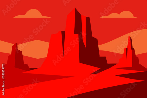 rocky desert landscape with striking red sandstone 