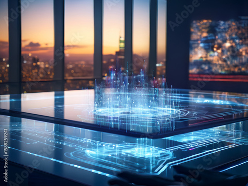 Wallpaper Mural Cyber control center with smart technology and glowing blue environment for data operations
 Torontodigital.ca