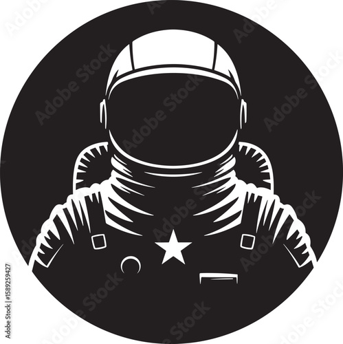 Astronaut Space Suit Silhouette Vector Isolated