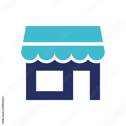 Flat vector illustration of a storefront or shop facade