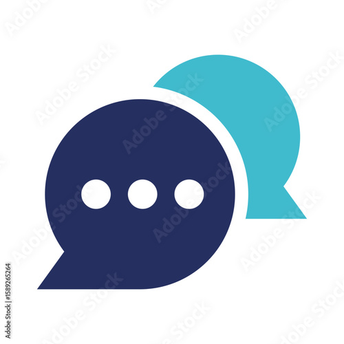 Flat vector illustration of chat or message bubble for customer communication