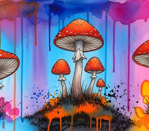 Mushroom 20oz tumbler wrap sublimation