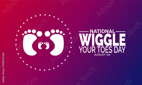 National Wiggle Your Toes Day concept, fun summer theme with feet and toes illustration, use for banner, greeting card, poster, and social media design