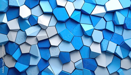 Wallpaper Mural Abstract geometric background of blue and white polygon shapes Torontodigital.ca