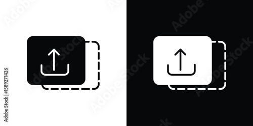 Drag and drop icon. Black and white silhouette. Icon vector