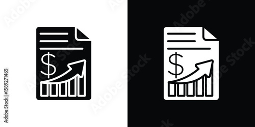 capital gain icon. Black and white silhouette. Icon vector