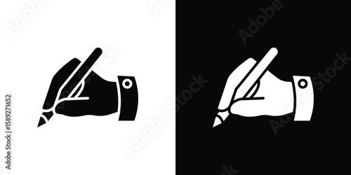 Write icon. Black and white silhouette. Icon vector