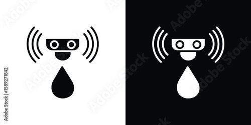 Water sensor icon. Black and white silhouette. Icon vector