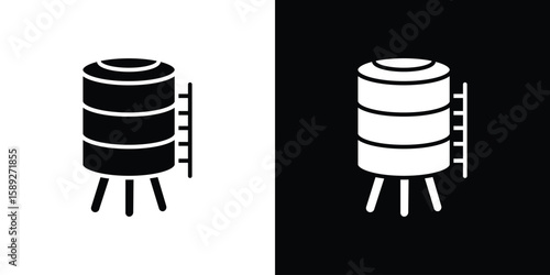Water tank icon. Black and white silhouette. Icon vector