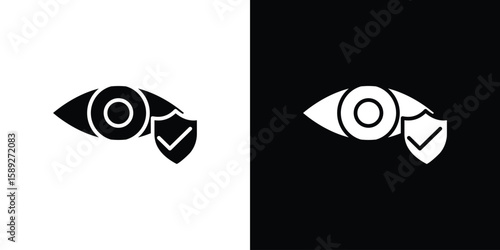 Vision insurance icon. Black and white silhouette. Icon vector