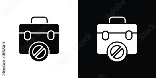 Unemployment icon. Black and white silhouette. Icon vector