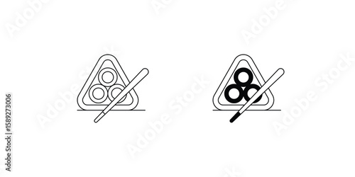 snooker set icon with white background vector stock illustration