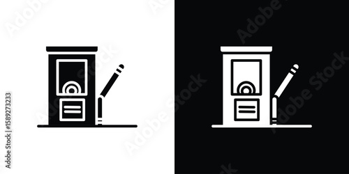 Toll road icon. Black and white silhouette. Icon vector