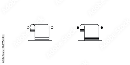 towel set icon with white background vector stock illustration