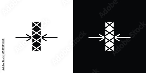 Thickness icon. Black and white silhouette. Icon vector