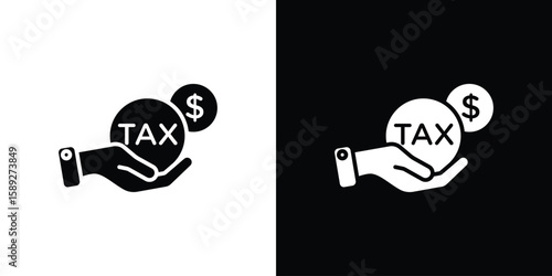 Taxes icon. Black and white silhouette. Icon vector