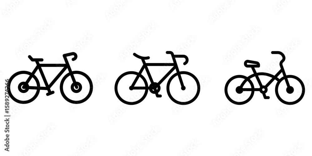 Obraz premium bicycle outline or line icon design bundle.