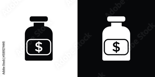 Solvent icon. Black and white silhouette. Icon vector