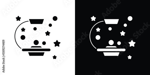 Solarium icon. Black and white silhouette. Icon vector