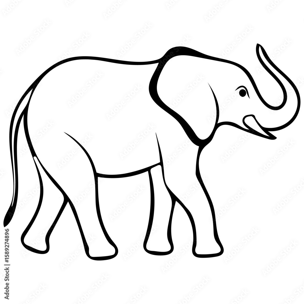 Obraz premium Elegant Line Art Illustration of an Elephant