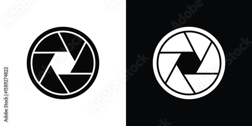 Shutter icon. Black and white silhouette. Icon vector