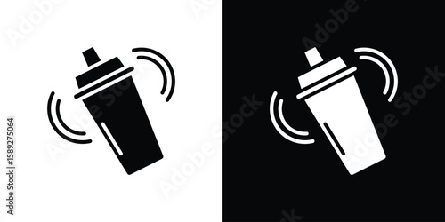 Shaker icon. Black and white silhouette. Icon vector