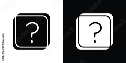 Question icon. Black and white silhouette. Icon vector