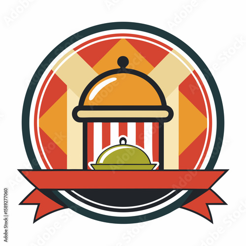 Set of Restaurant menu and bar labels with unique shapes and text designs as well as utensils and drinkware