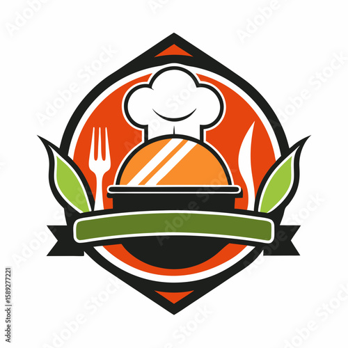 Set of Restaurant menu and bar labels with unique shapes and text designs as well as utensils and drinkware