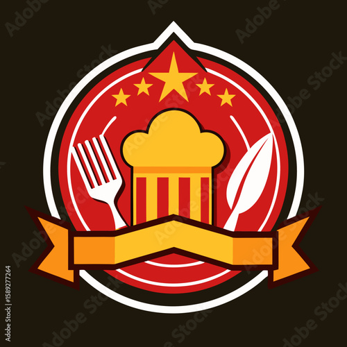Set of Restaurant menu and bar labels with unique shapes and text designs as well as utensils and drinkware