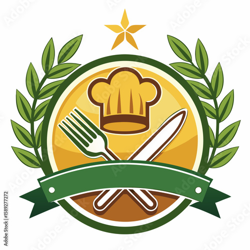 Set of Restaurant menu and bar labels with unique shapes and text designs as well as utensils and drinkware