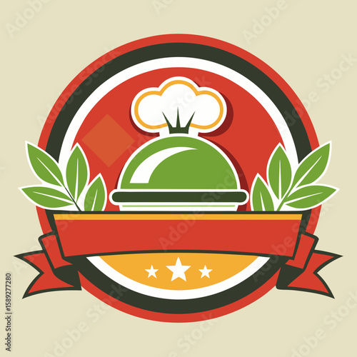 Set of Restaurant menu and bar labels with unique shapes and text designs as well as utensils and drinkware