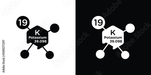 Potassium icon. Black and white silhouette. Icon vector