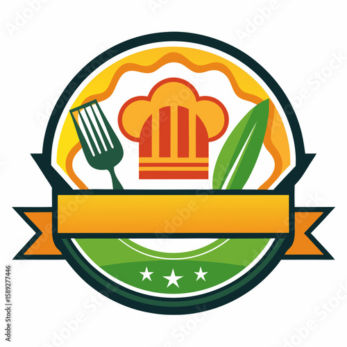 Set of Restaurant menu and bar labels with unique shapes and text designs as well as utensils and drinkware
