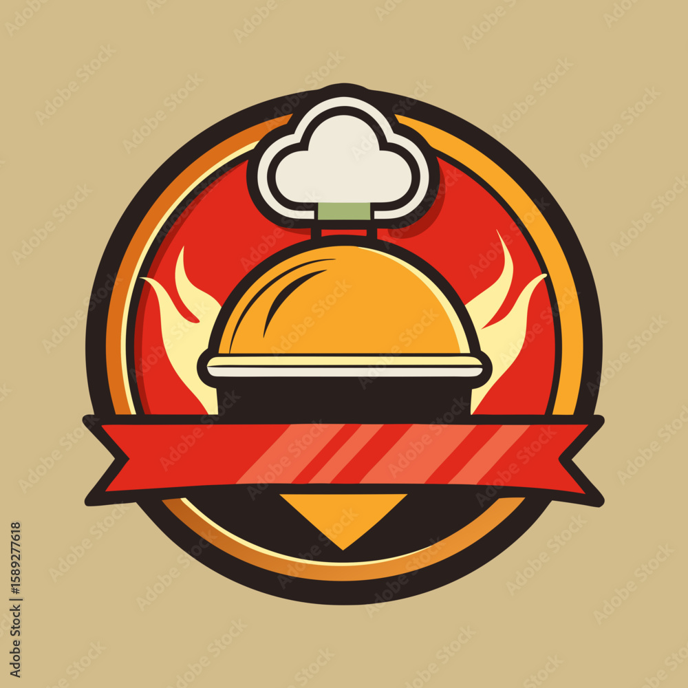 Fototapeta premium Set of Restaurant menu and bar labels with unique shapes and text designs as well as utensils and drinkware