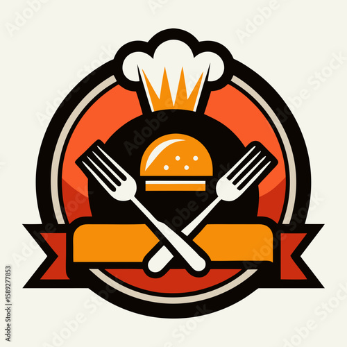 Set of Restaurant menu and bar labels with unique shapes and text designs as well as utensils and drinkware
