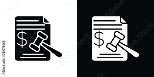 Penalty icon. Black and white silhouette. Icon vector