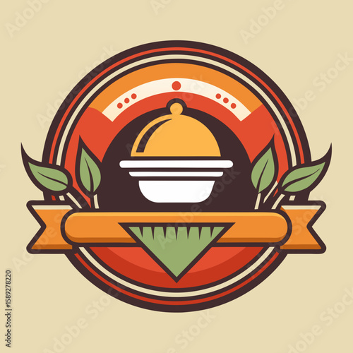 Set of Restaurant menu and bar labels with unique shapes and text designs as well as utensils and drinkware