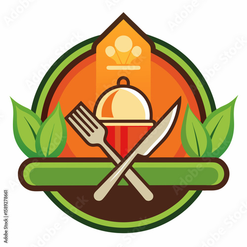 Set of Restaurant menu and bar labels with unique shapes and text designs as well as utensils and drinkware