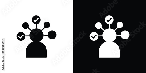 Multitask icon. Black and white silhouette. Icon vector