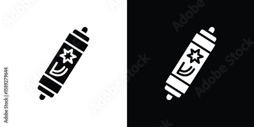 Mezuzah icon. Black and white silhouette. Icon vector