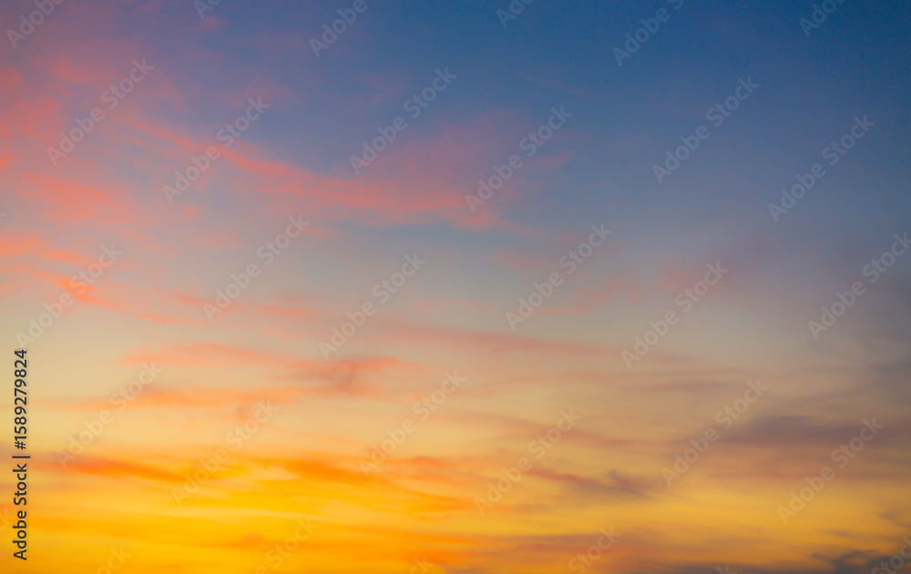 Fototapeta premium Colorful morning sky and cloud background and summer,Awesome sunset and soft pink clouds of pastel tones. Image template of textured sky. Gorgeous photo wallpaper. Bright epic sky.