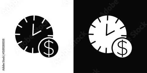 Long term icon. Black and white silhouette. Icon vector