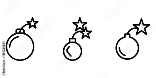 explosive outline or line icon design bundle.