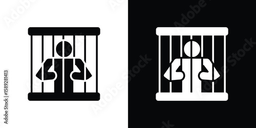 Jail icon. Black and white silhouette. Icon vector