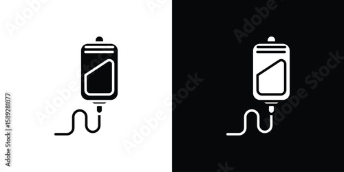 Intravenous icon. Black and white silhouette. Icon vector
